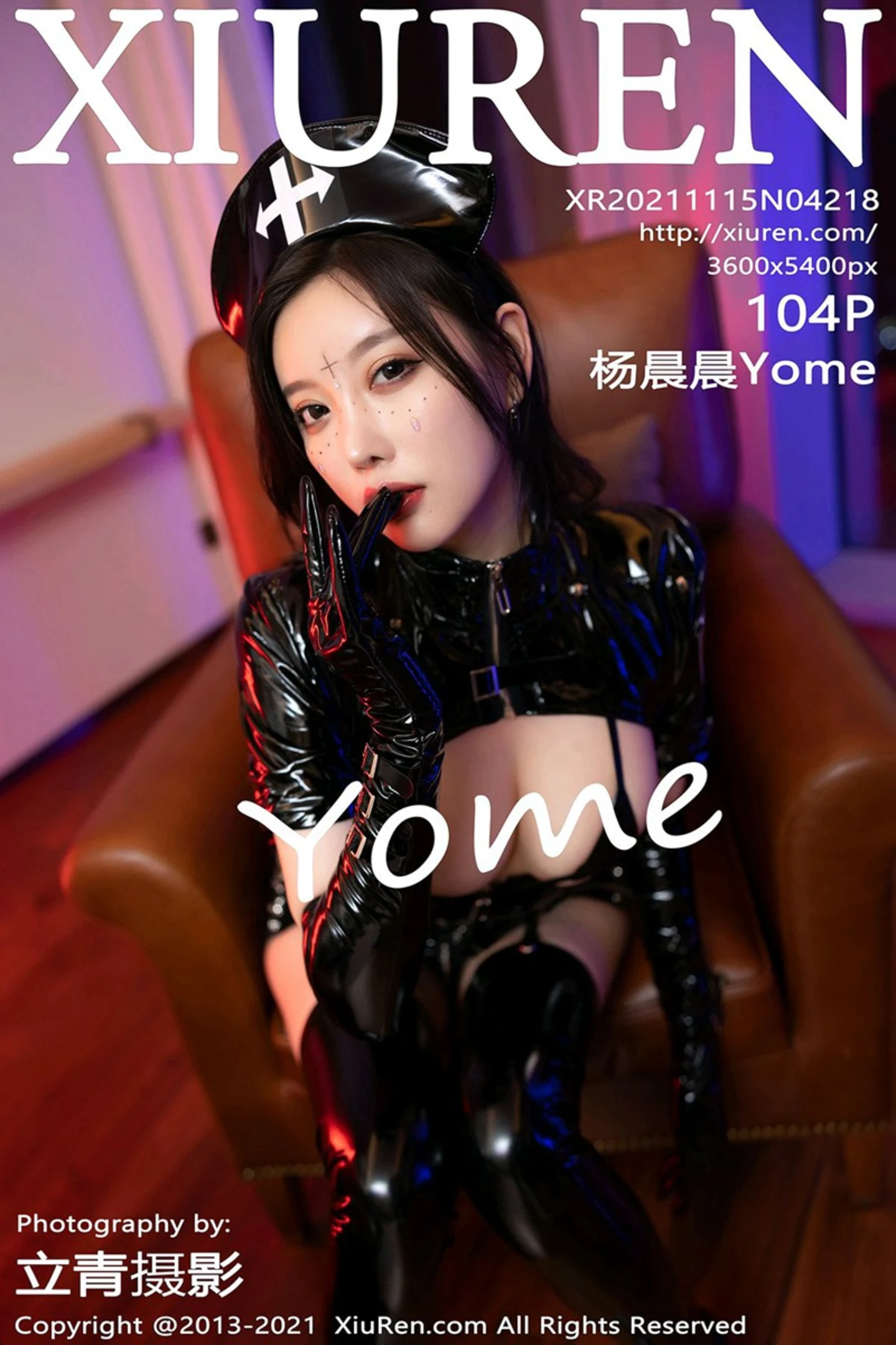 [XiuRen秀人网]VOL.4218 女神杨晨晨Yome独特情趣皮衣露黑色三点式内衣惹火诱惑写真104P-秀人网官方网站